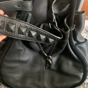 Aimee Kestenburg black leather purse